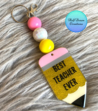 Load image into Gallery viewer, Pencil Bead Keychain