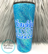 Load image into Gallery viewer, Thankful blessed Glitter Swirl Tumbler