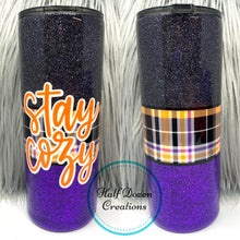 Load image into Gallery viewer, Stay Cozy Glitter Tumbler