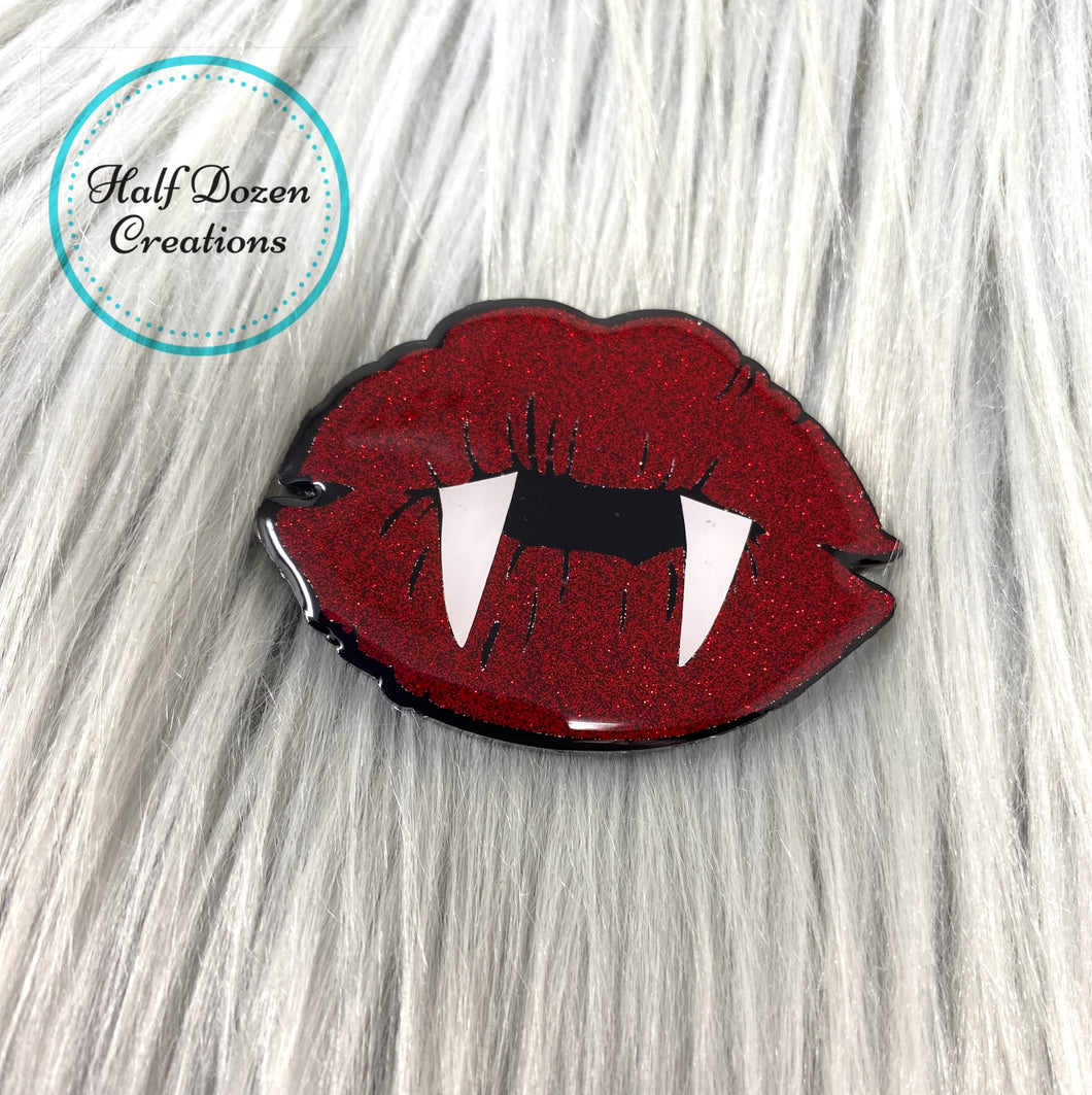 Halloween Vampire Lips Badge Reel