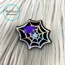 Load image into Gallery viewer, Halloween Spiderweb Badge Reel