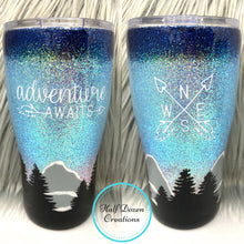 Load image into Gallery viewer, Adventure Awaits Glitter Tumbler