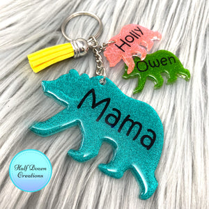 Mama Bear Keychain Set