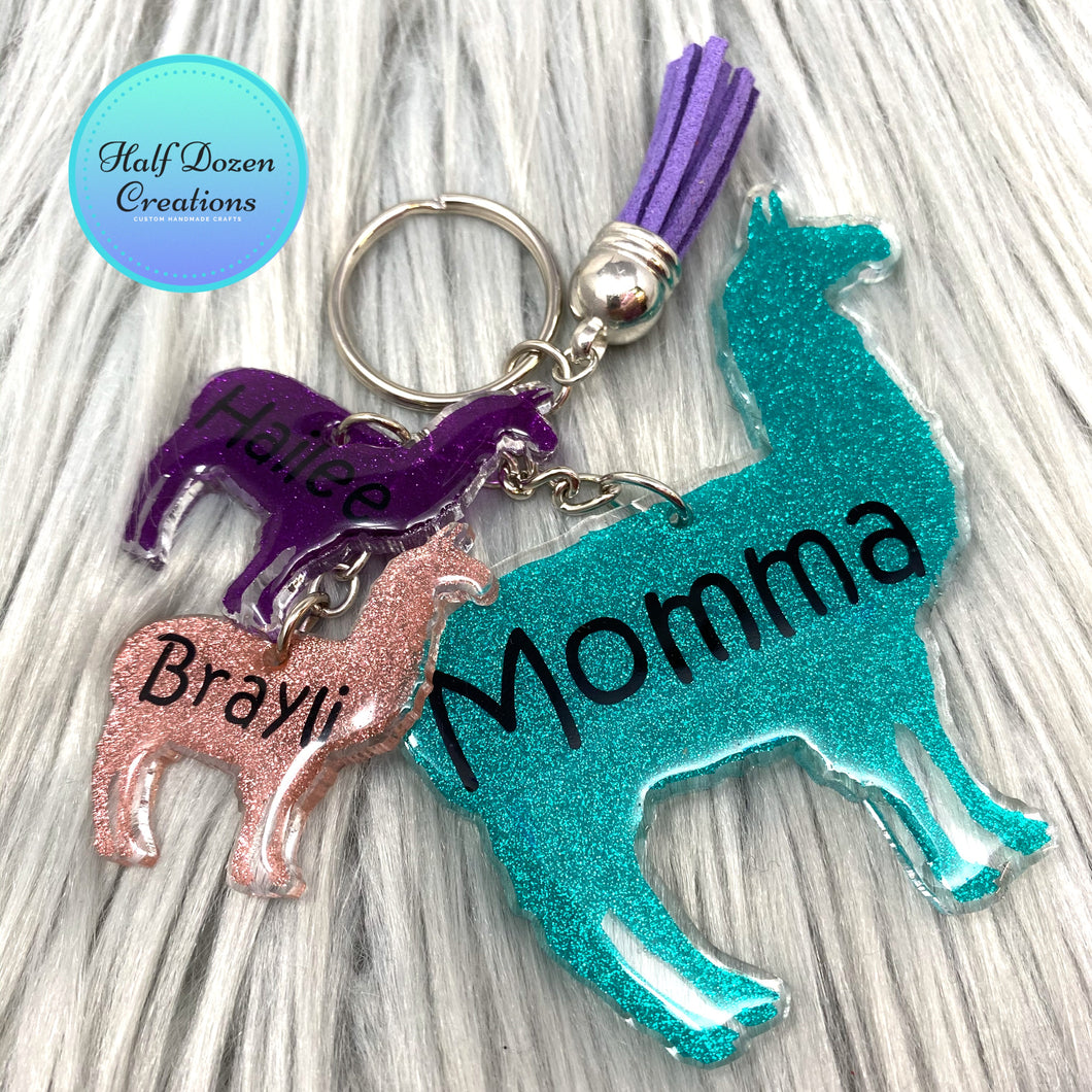 Mama Llama Keychain Set