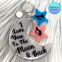 Load image into Gallery viewer, Moon &amp; Stars Keychain Set