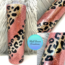 Load image into Gallery viewer, Leopard Glitter Swirl Tumbler